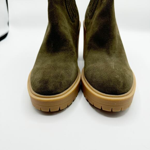 Dolce Vita Caster H2O Waterproof Boots Olive Green Suede Lug Sole Size 8.5 - Picture 6 of 9